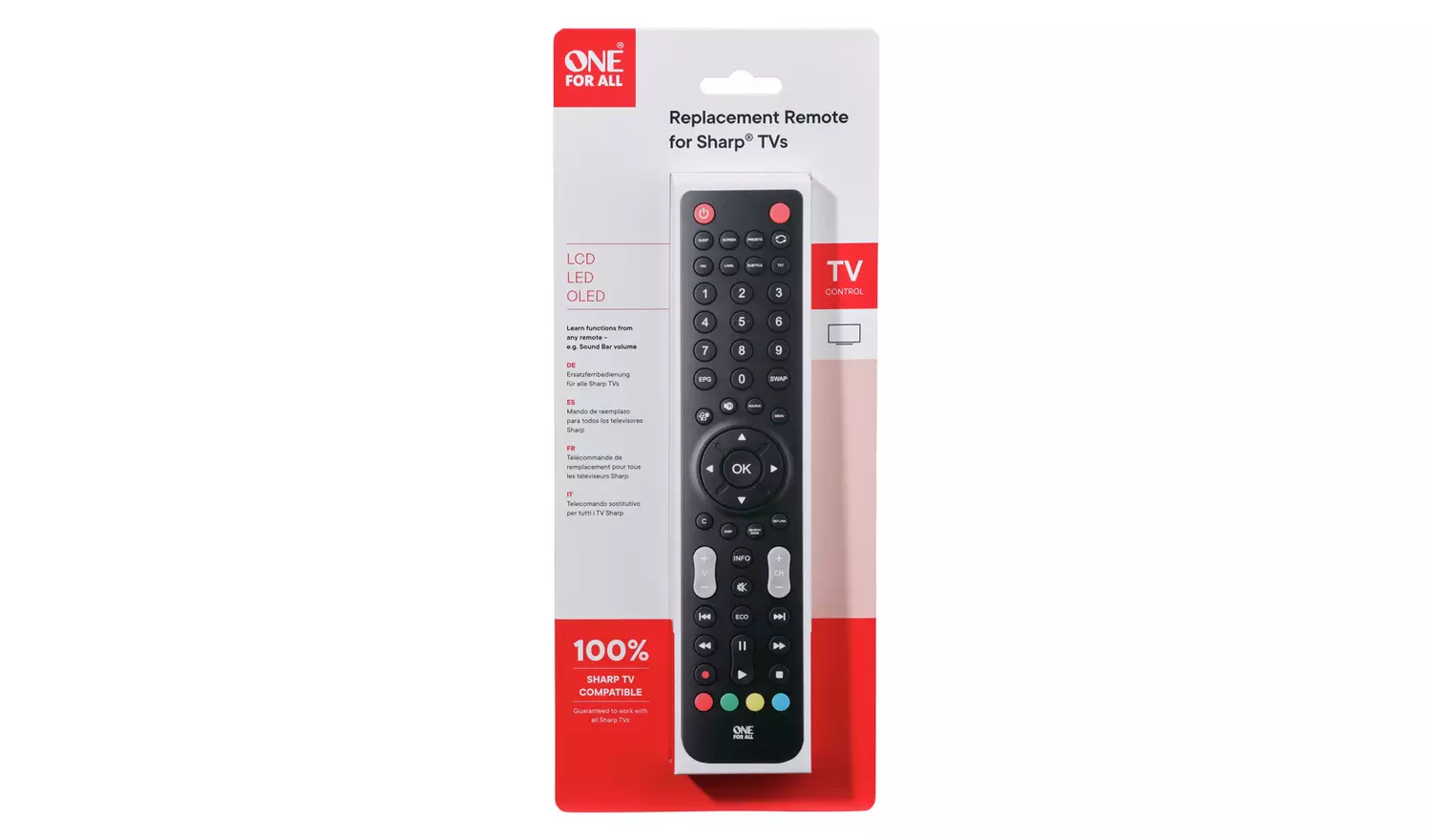 One For All URC1921 Sharp TV Replacement Remote Control