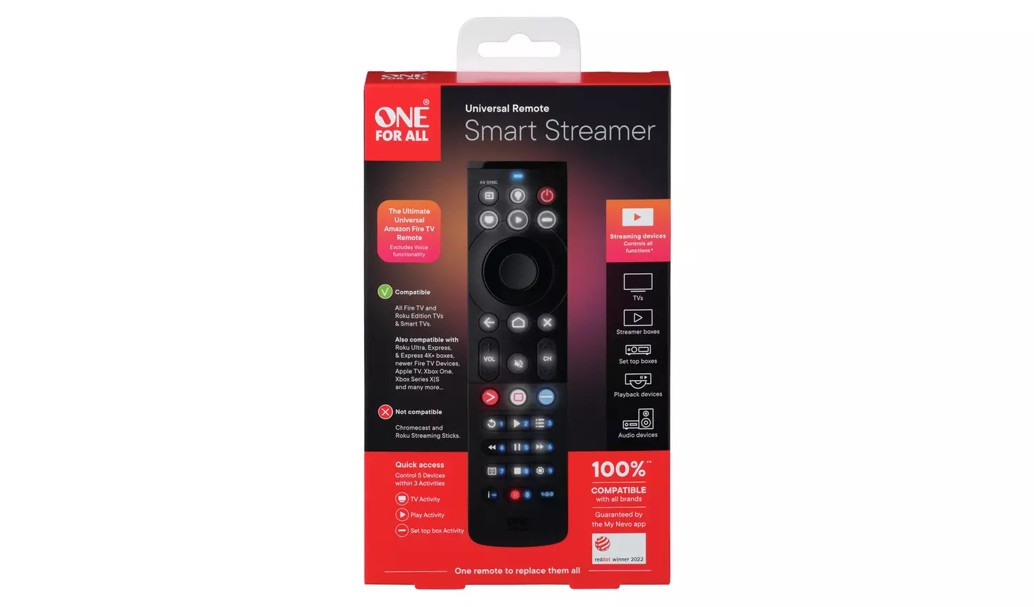 One For All URC7945 Smart Streamer Universal Remote Control