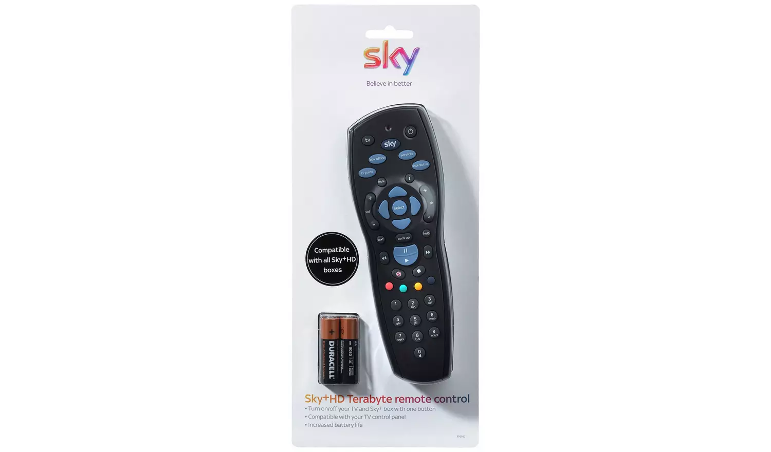 Sky+ SKY125 HD 1TB/2TB Remote Control