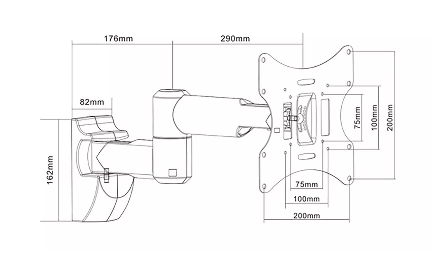 ProperAV PB150 Tilt and Swivel 23-43 Inch TV Wall Bracket