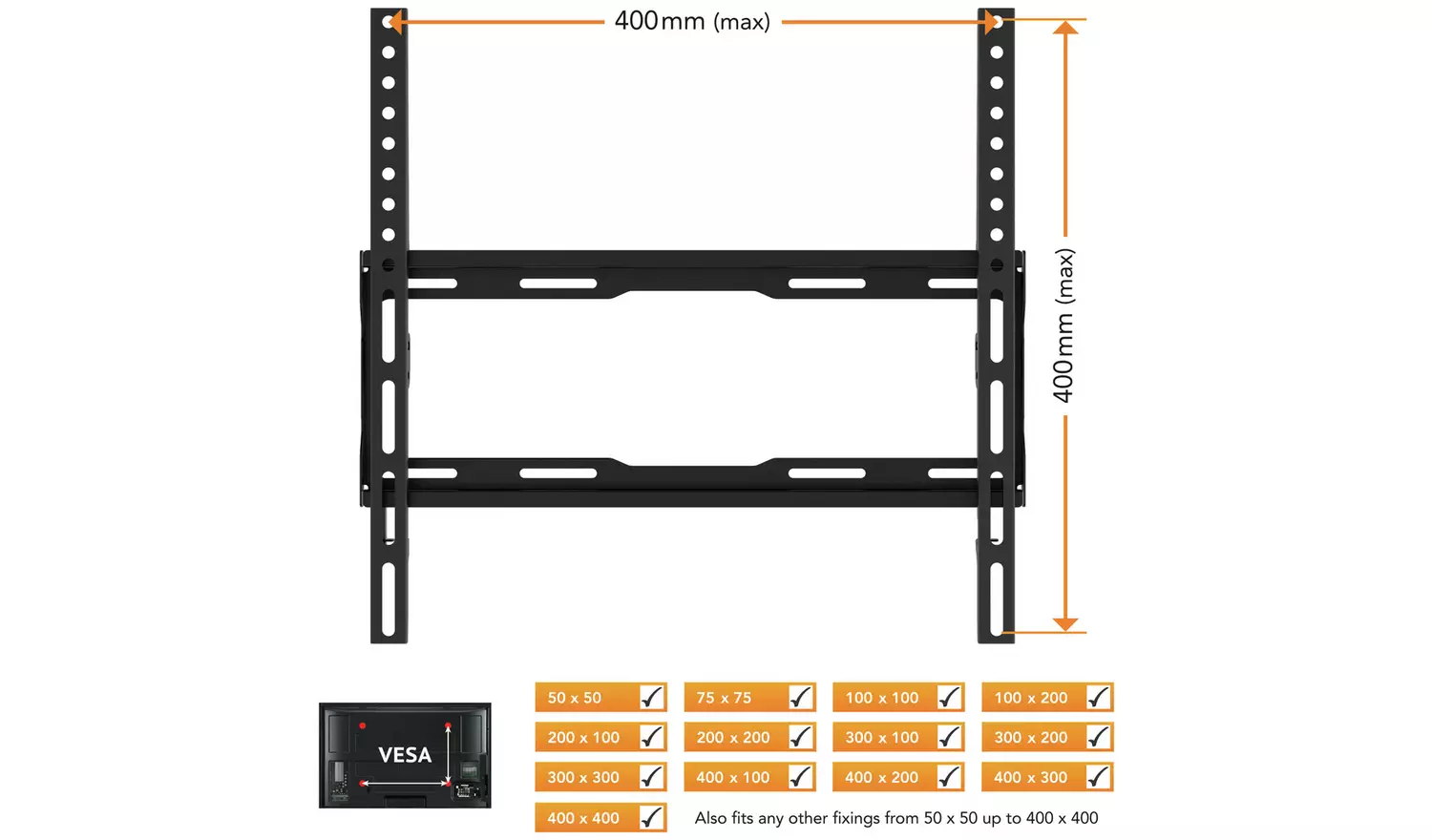 AVF Standard Flat to Wall Up to 55 Inch TV Wall Bracket