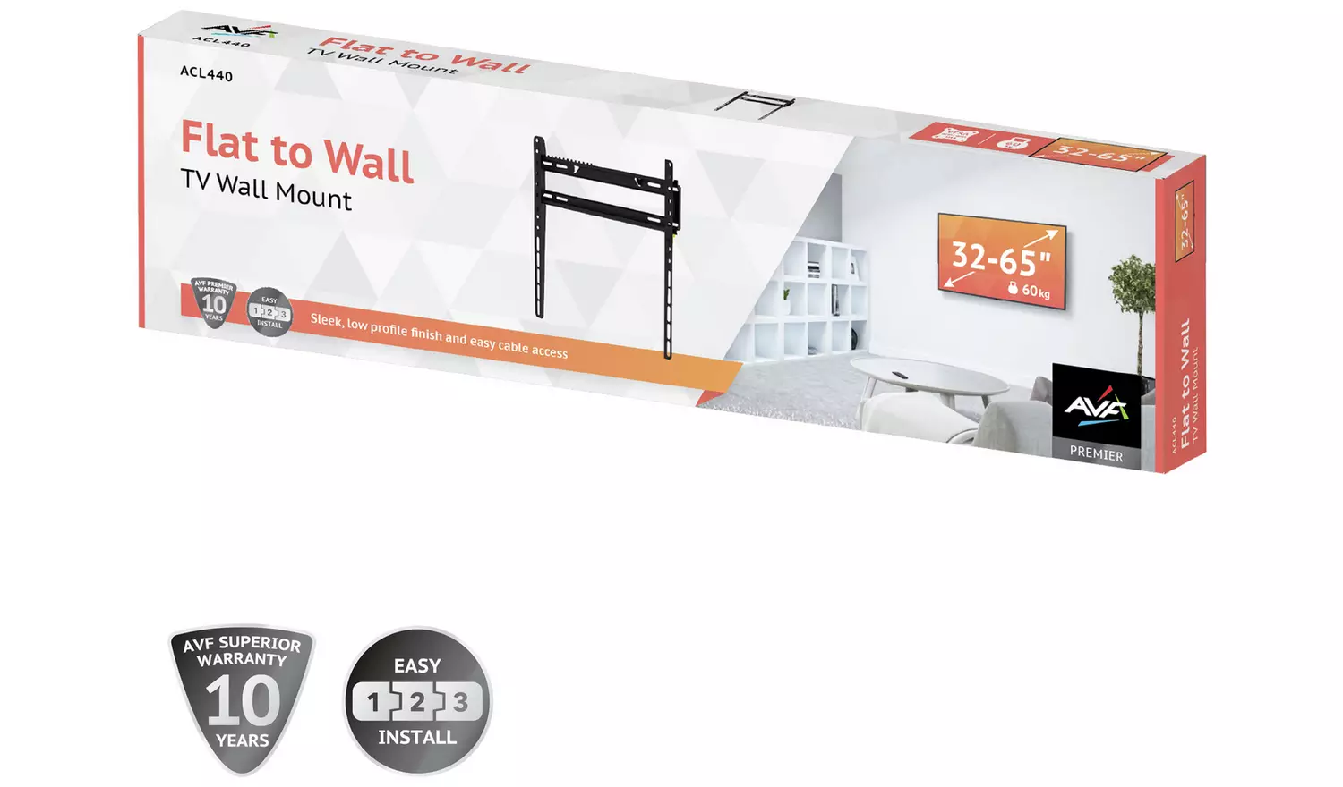 AVF Superior Flat to Wall 32-65 Inch TV Wall Bracket