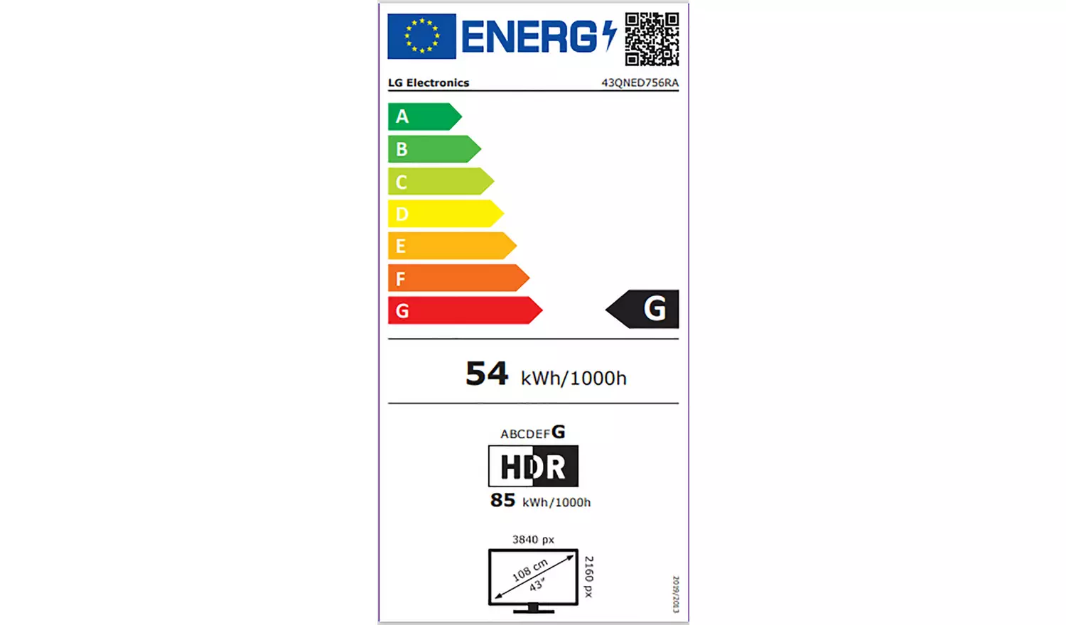 LG 43 Inch 43QNED756RA Smart 4K UHD HDR QNED Freeview TV