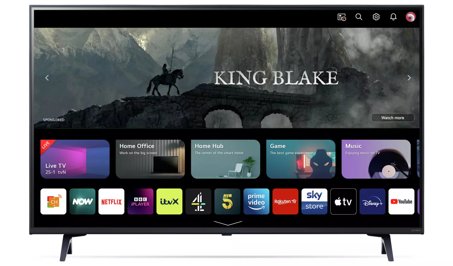 LG 43 Inch 43QNED756RA Smart 4K UHD HDR QNED Freeview TV