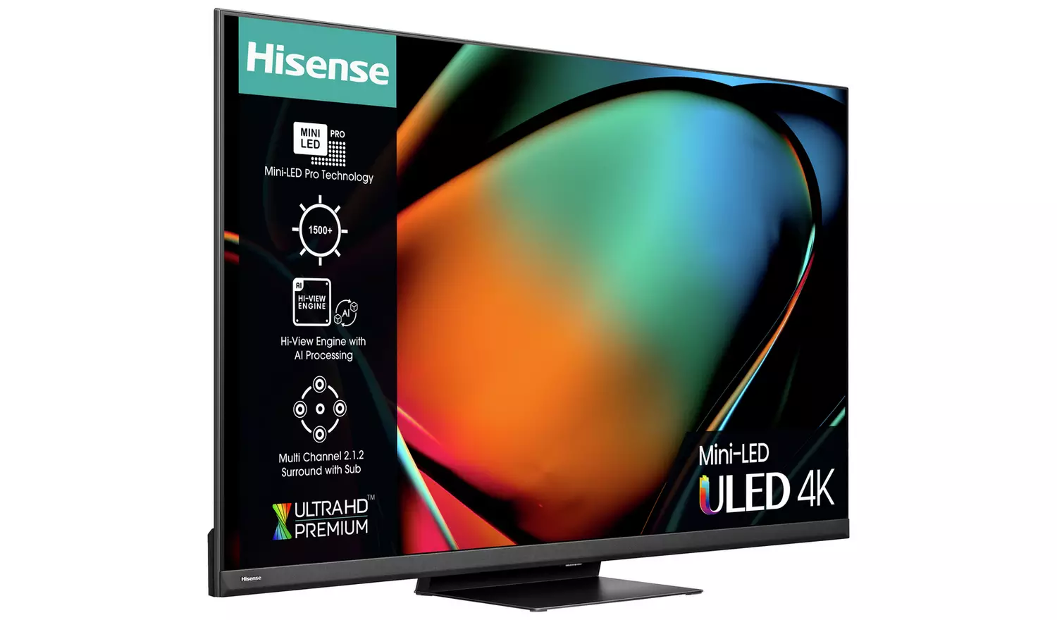 Hisense 55 Inch 55U8KQTUK Smart 4K 144Hz UHD HDR Mini LED TV