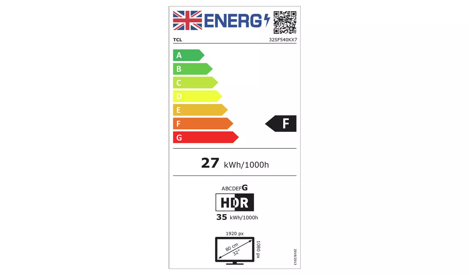 TCL 32 Inch 32SF540K Smart FHD HDR LED Fire TV