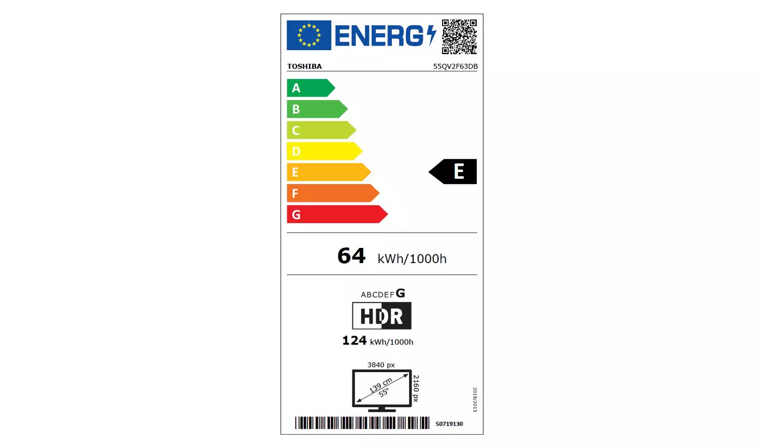 Toshiba 55 Inch 55QV2F63DB Smart UHD HDR QLED Freely TV