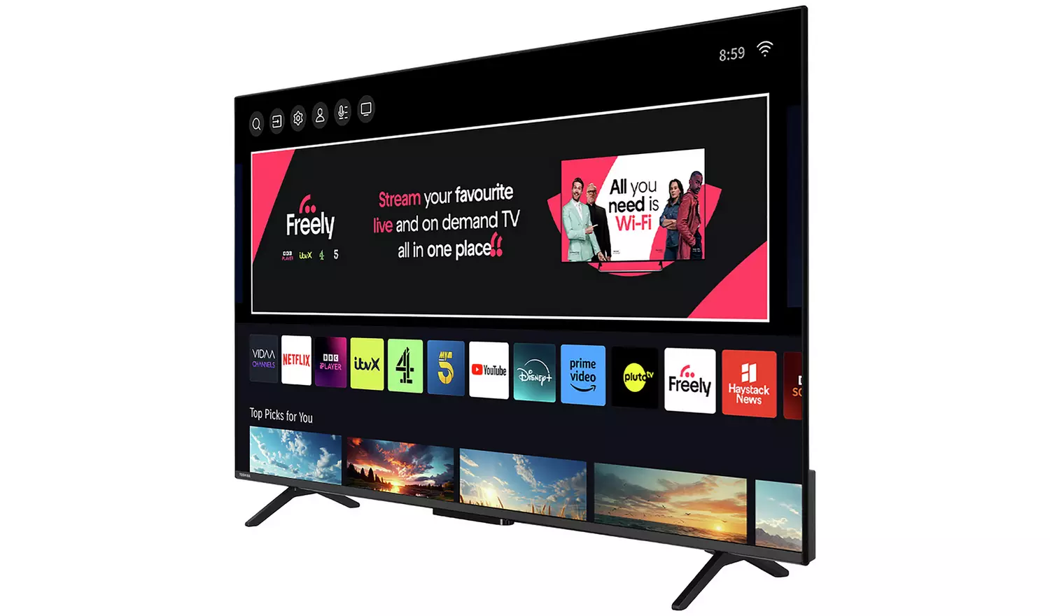 Toshiba 55 Inch 55QV2F63DB Smart UHD HDR QLED Freely TV