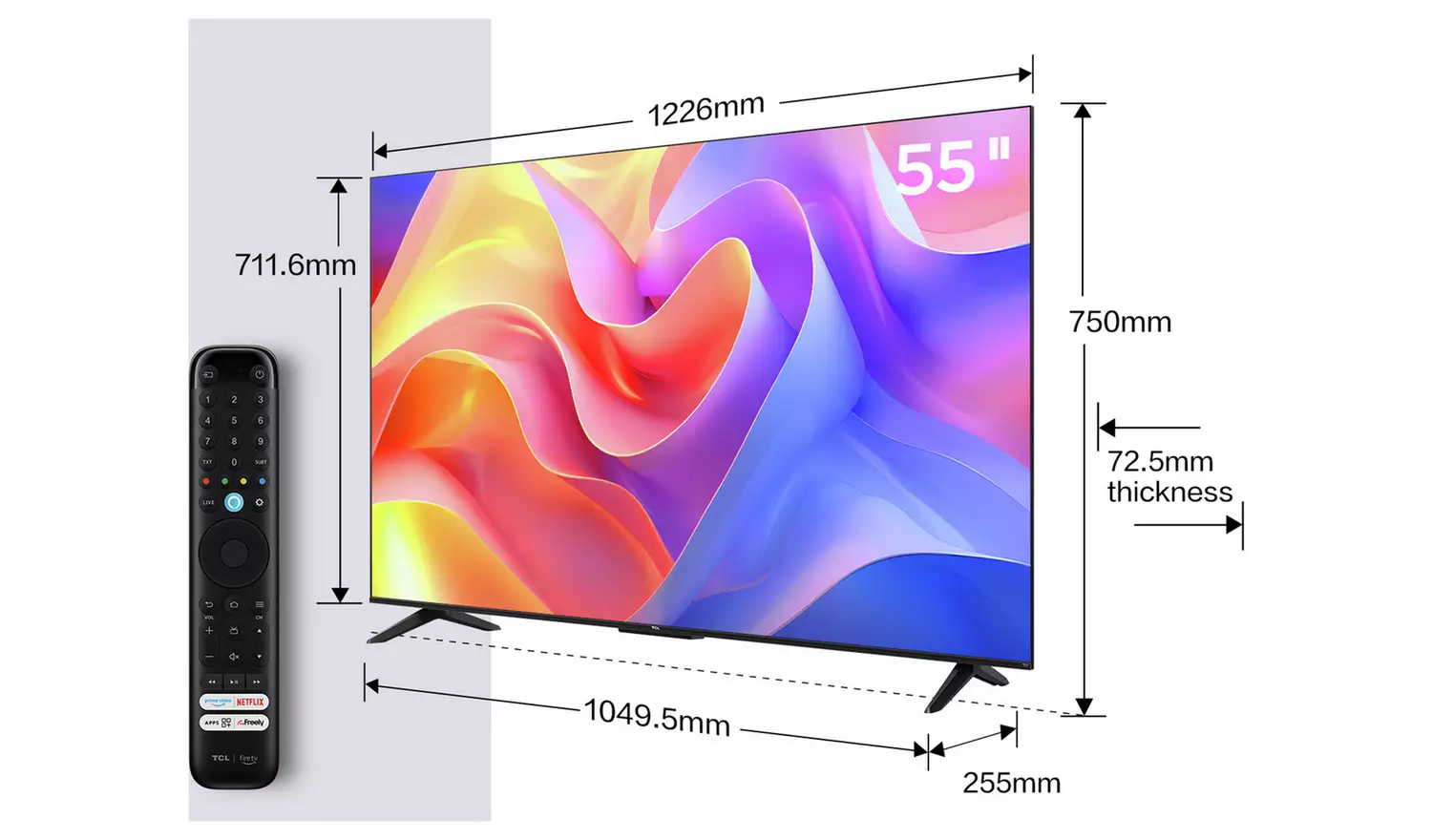 TCL 55 Inch 55PF650K Smart 4K UHD HDR LED Freely TV