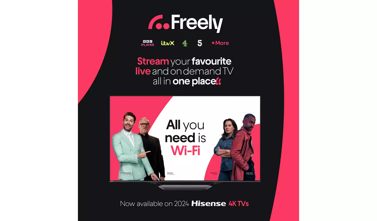 Hisense 50 Inch 50A6NTUK Smart 4K UHD HDR LED Freely TV