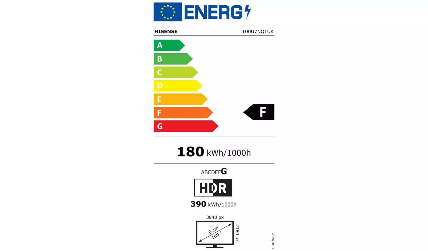 Hisense 100 Inch 100U7NQTUK Smart 4K UHD HDR ULED Freely TV