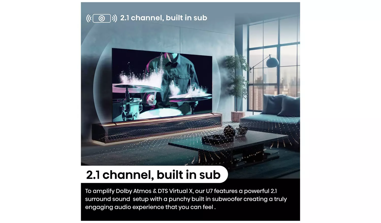 Hisense 100 Inch 100U7NQTUK Smart 4K UHD HDR ULED Freely TV