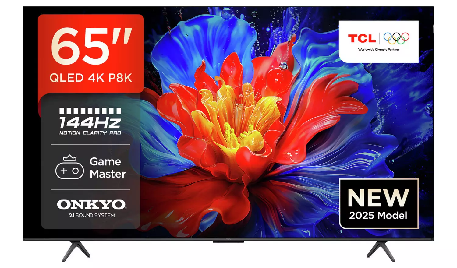 TCL 65 Inch 65P8K-UK Smart 4K Ultra HD HDR QLED TV