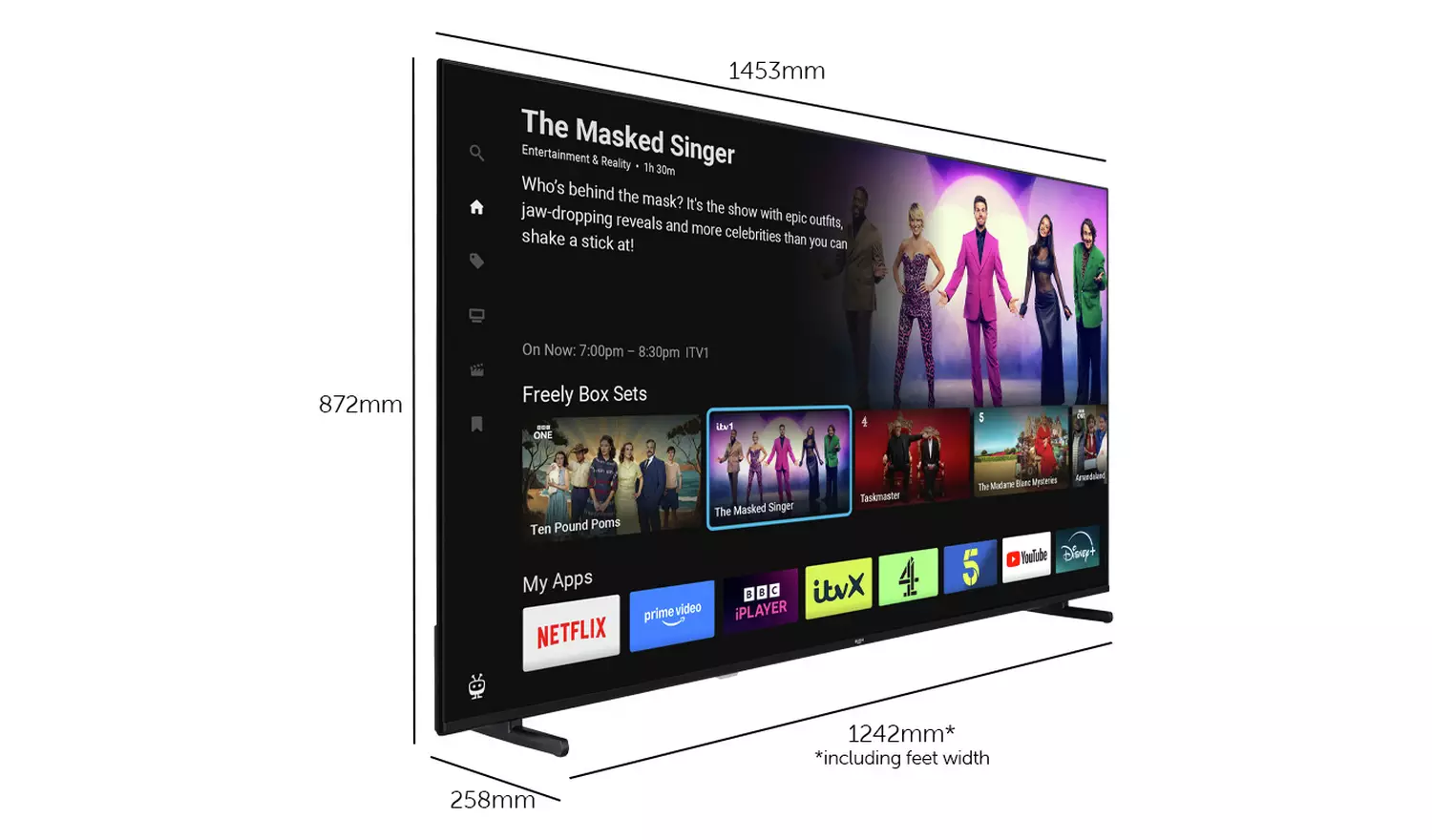 Bush 65 Inch 65QT24SB Smart 4K UHD HDR QLED TiVo Freely TV