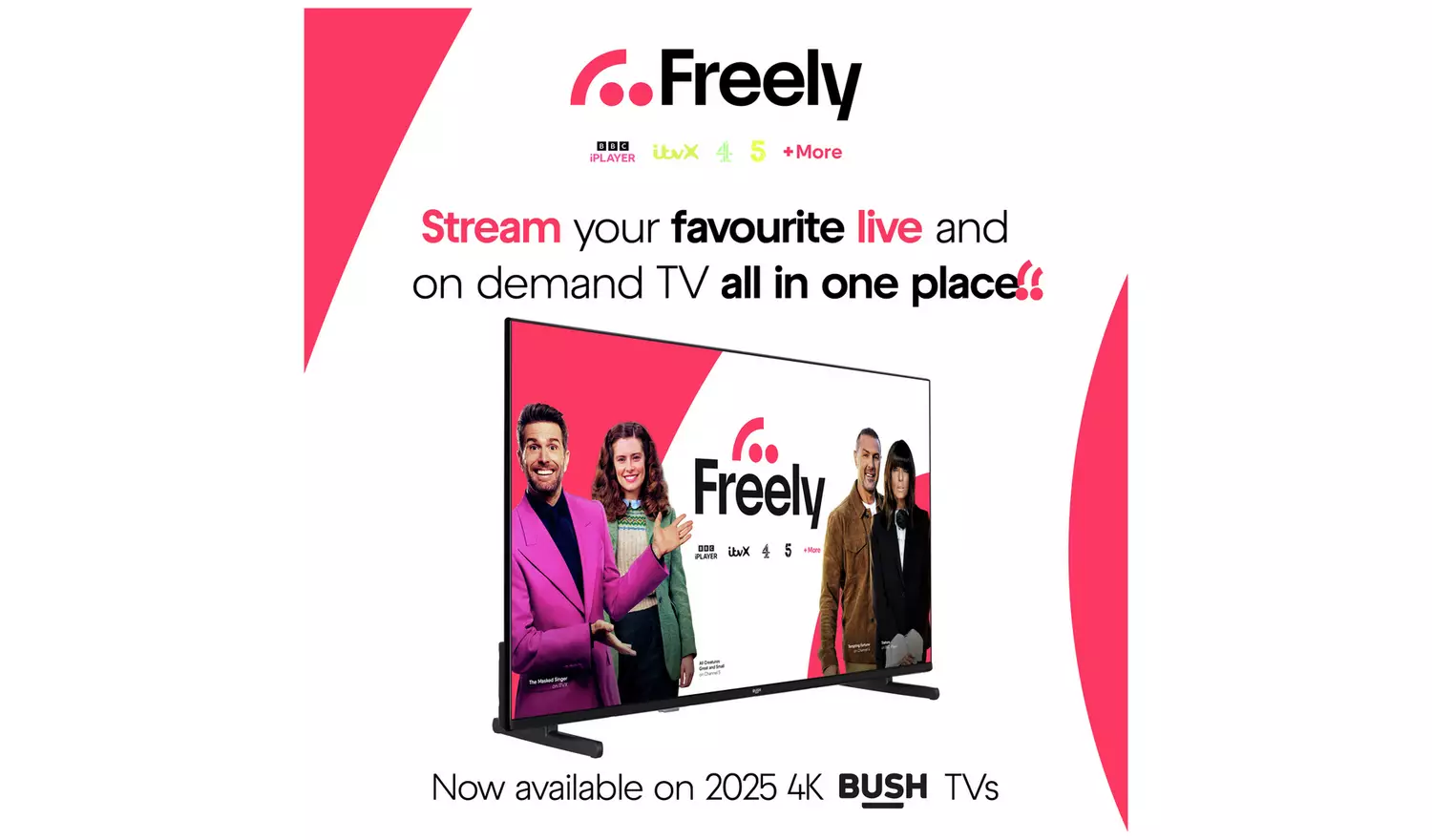 Bush 65 Inch 65QT24SB Smart 4K UHD HDR QLED TiVo Freely TV