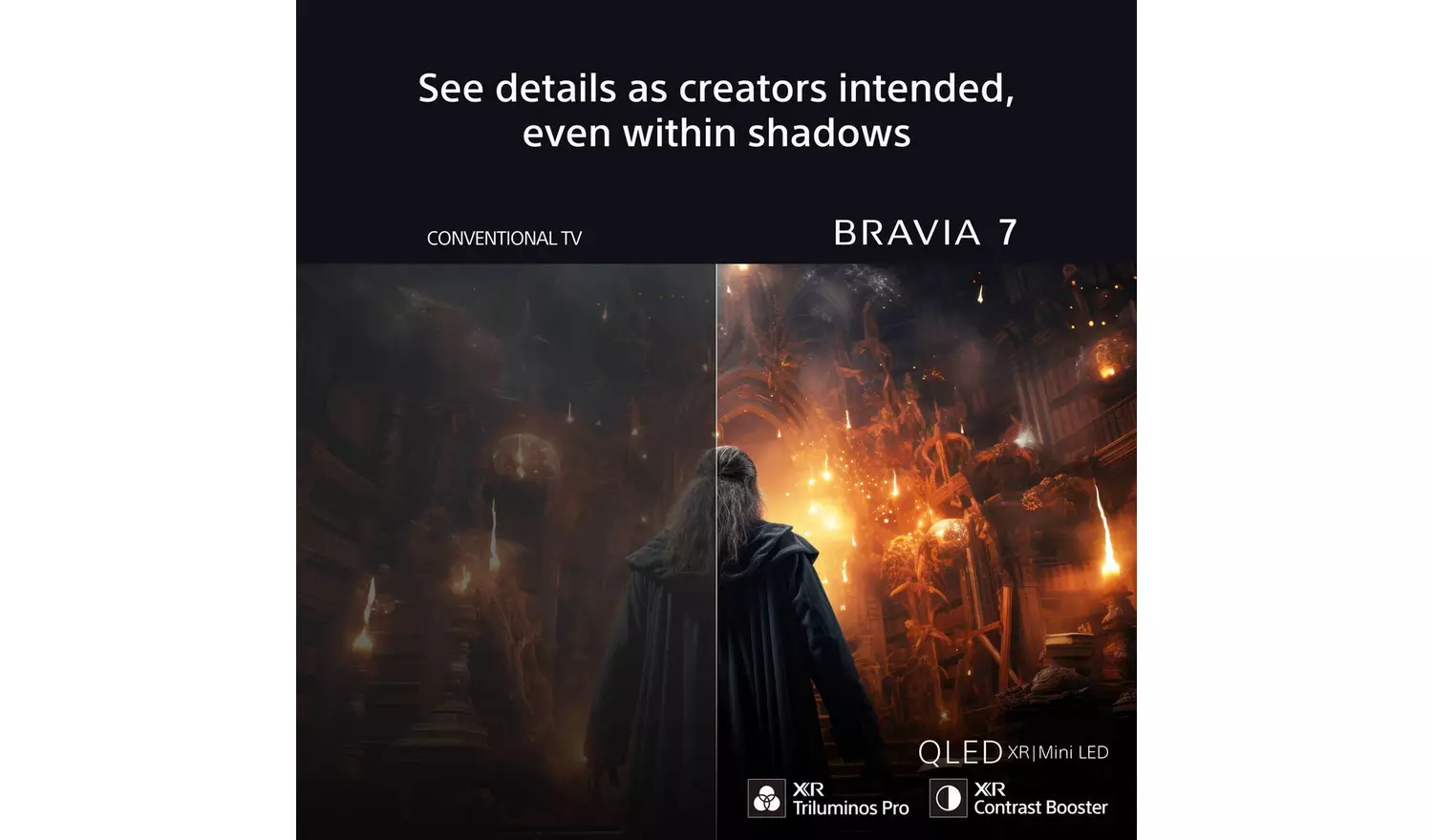 Sony 55 Inch K55XR70 BRAVIA 7 Smart 4K HDR QLED Freeview TV