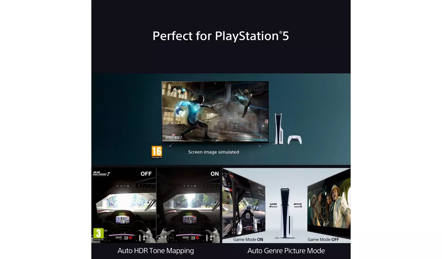 Sony 55 Inch K55XR70 BRAVIA 7 Smart 4K HDR QLED Freeview TV