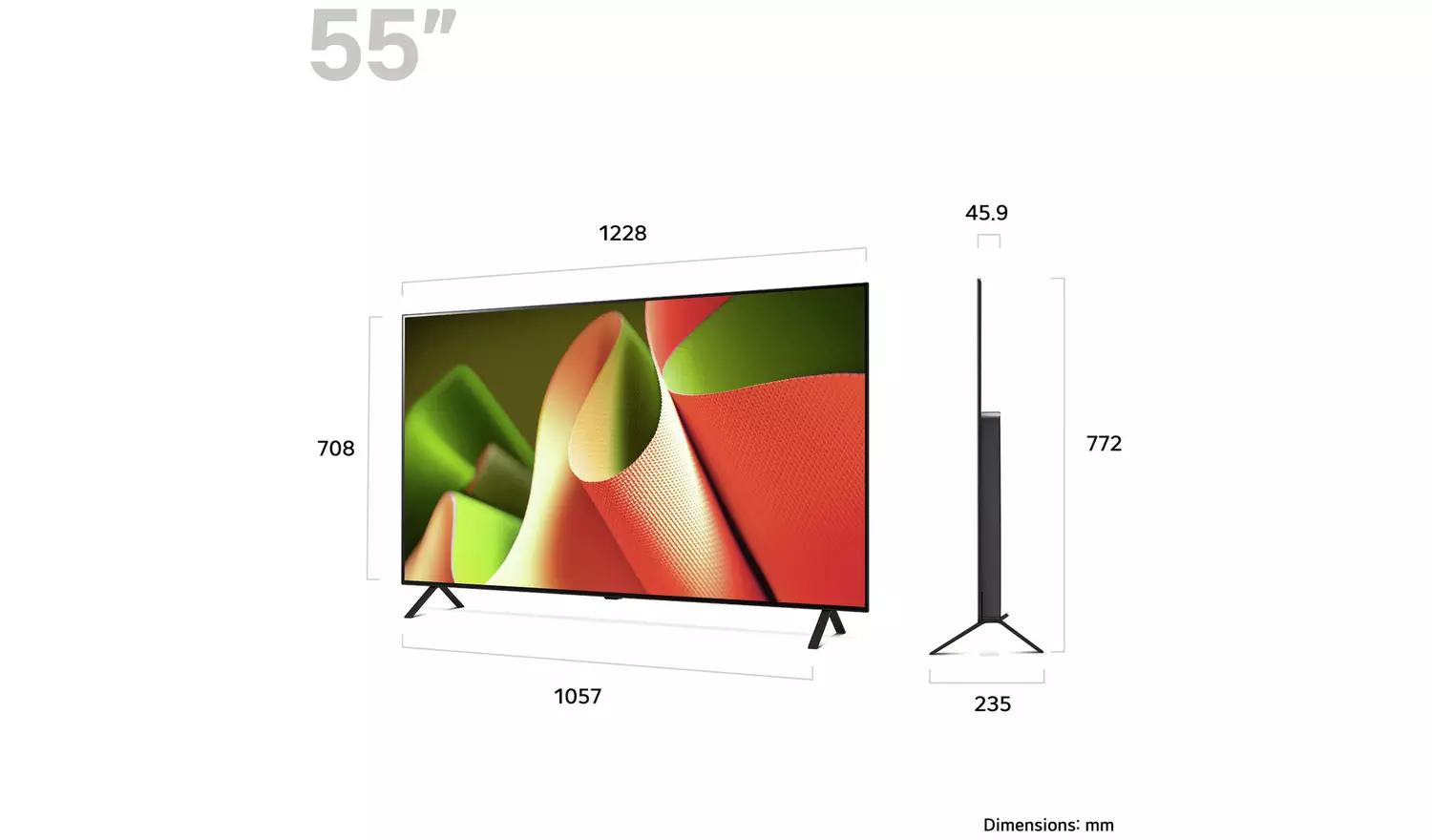 LG 55 Inch OLED55B46LA Smart 4K UHD HDR OLED Freeview TV