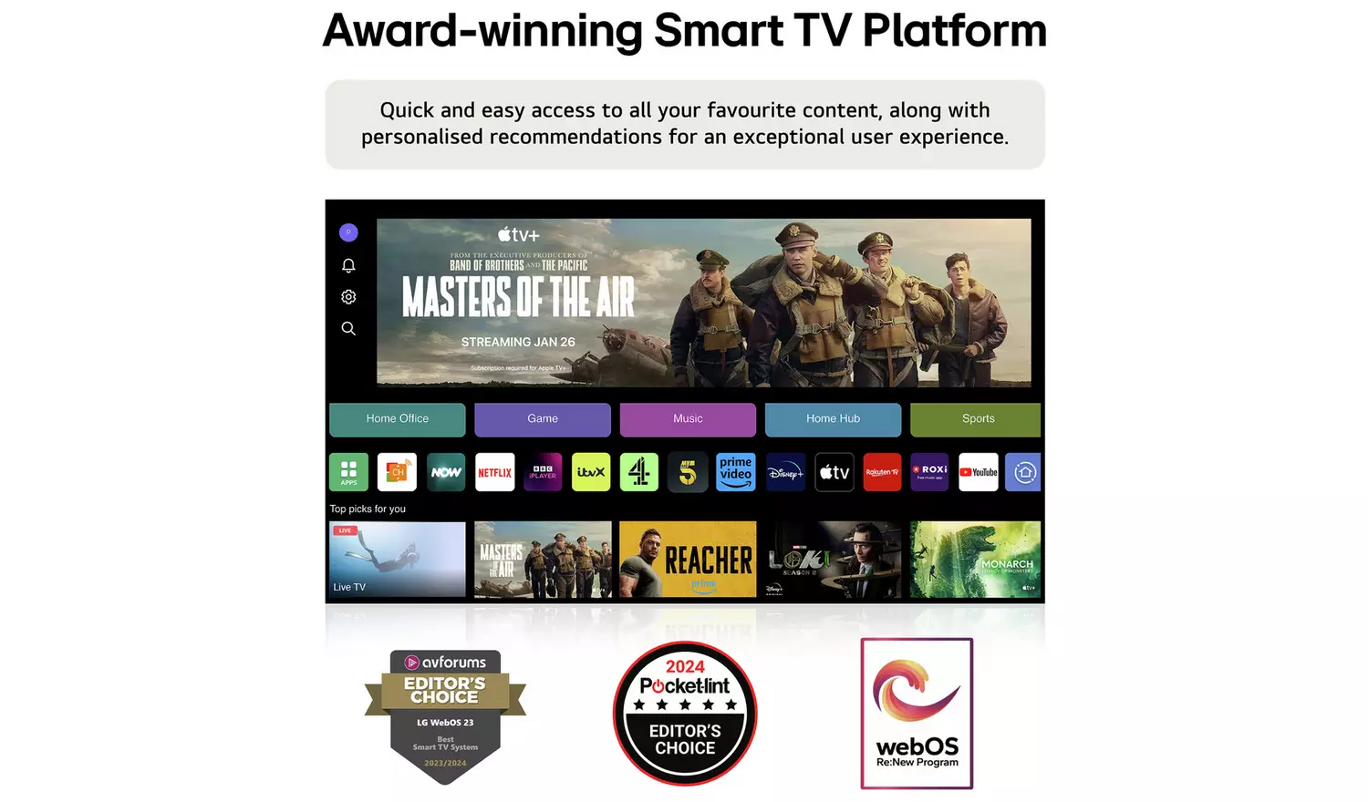 LG 55 Inch OLED55B46LA Smart 4K UHD HDR OLED Freeview TV