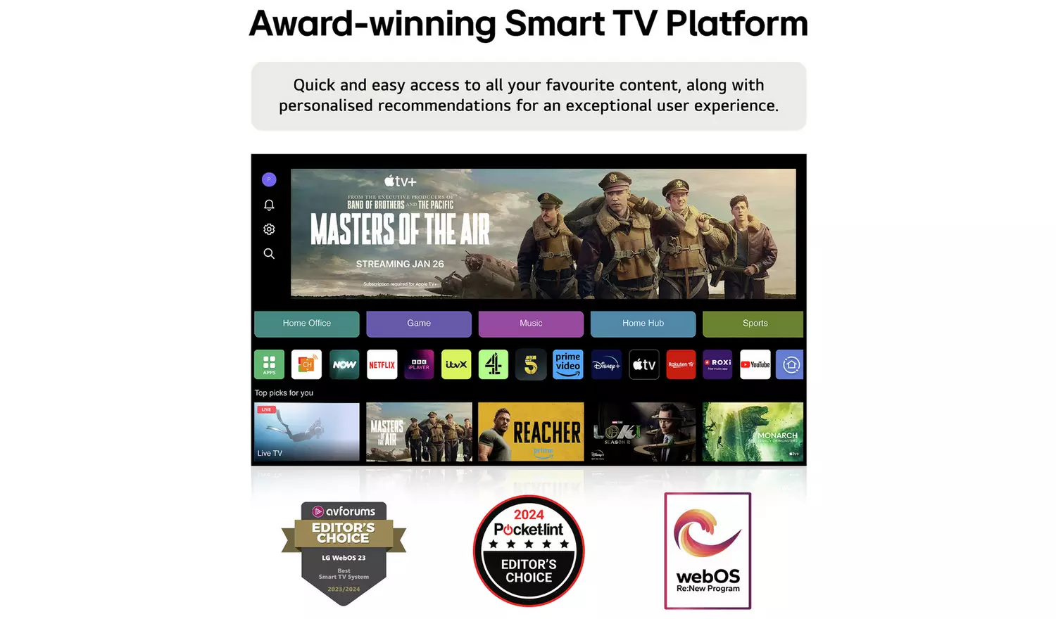 LG 55 Inch 55UT80006LA Smart 4K UHD HDR LED Freeview TV