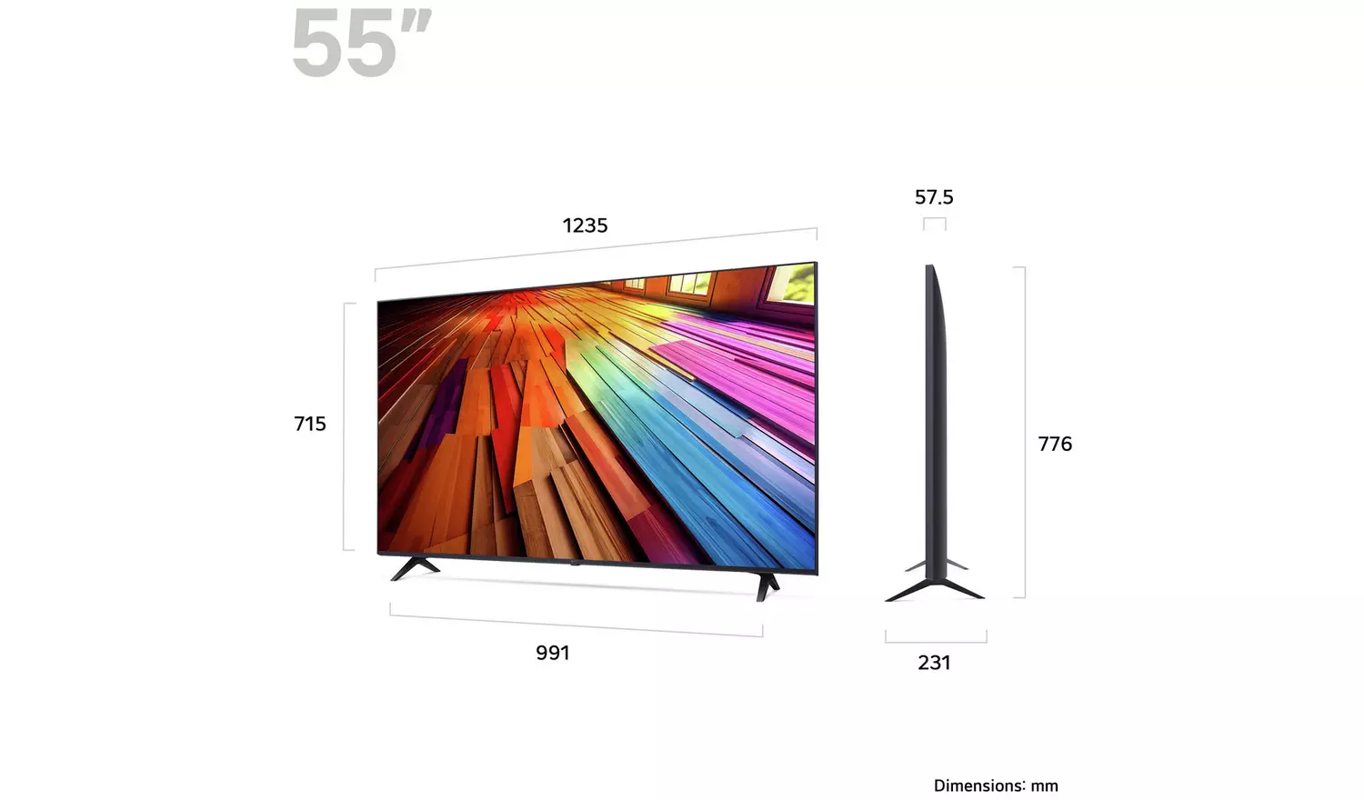 LG 55 Inch 55UT80006LA Smart 4K UHD HDR LED Freeview TV