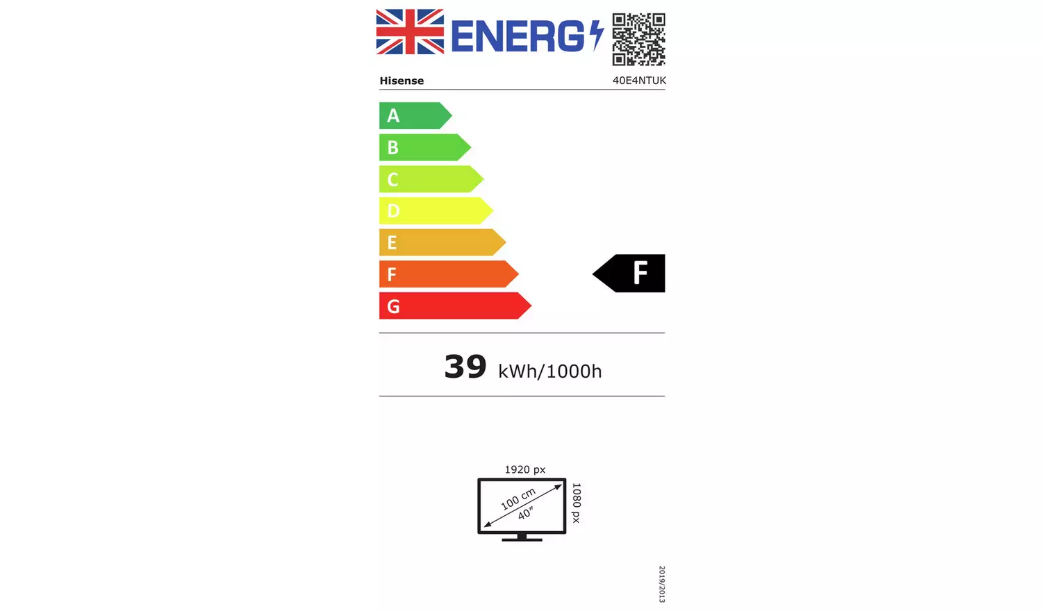 Hisense 40 Inch 40E4NTUK/40A4NTUK Smart Full HD Freeview TV