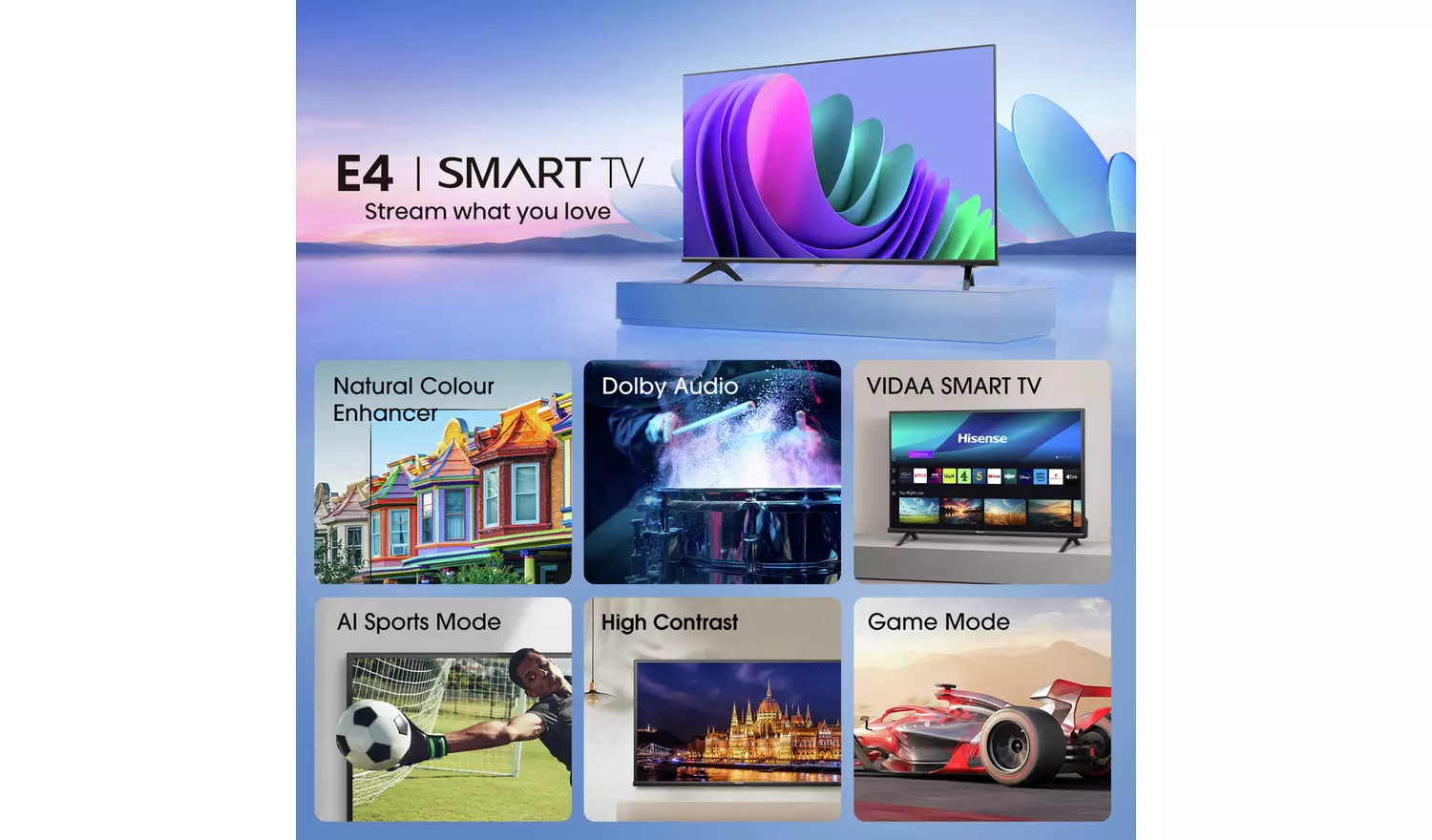 Hisense 40 Inch 40E4NTUK/40A4NTUK Smart Full HD Freeview TV