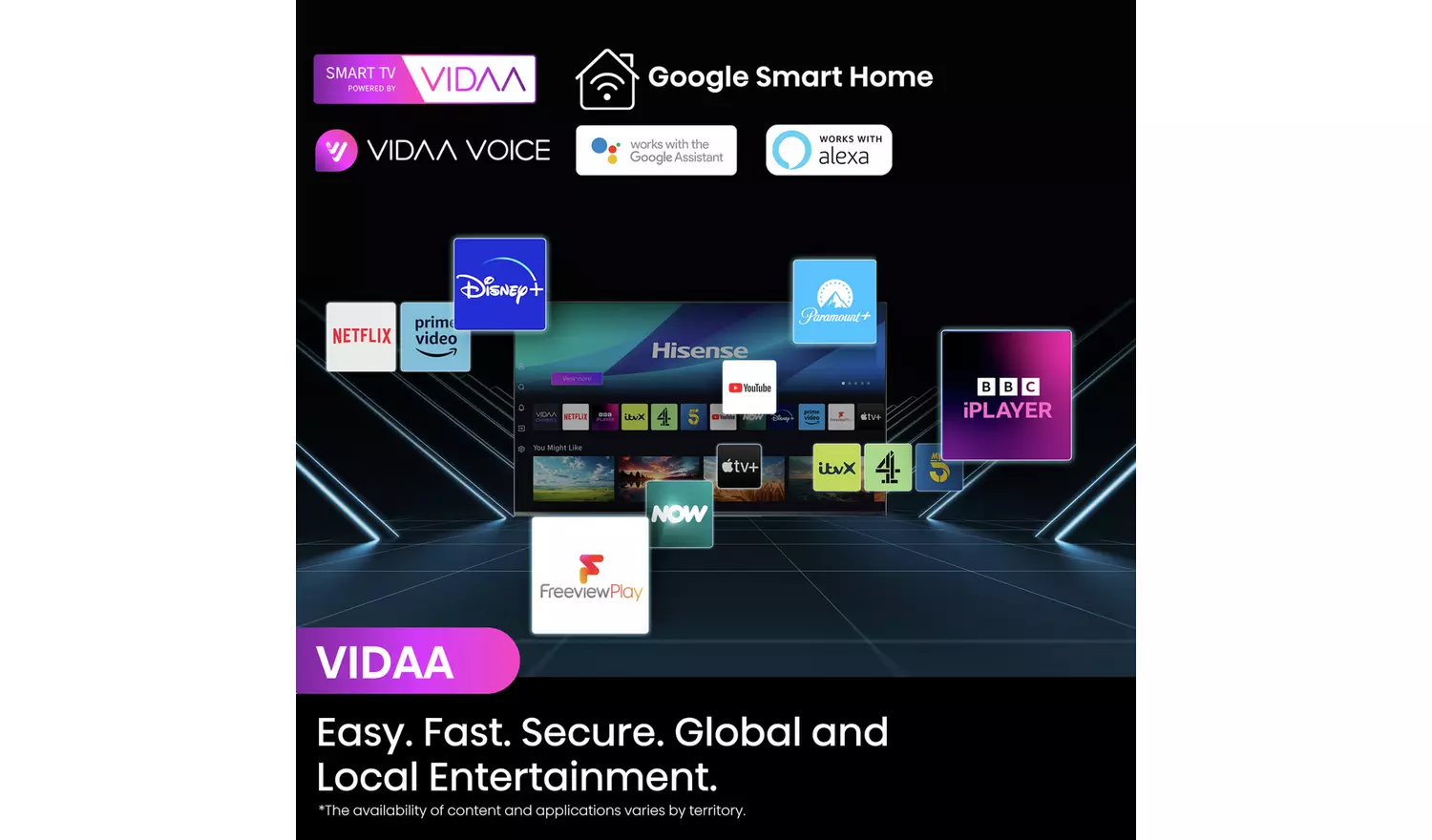 Hisense 40 Inch 40E4NTUK/40A4NTUK Smart Full HD Freeview TV