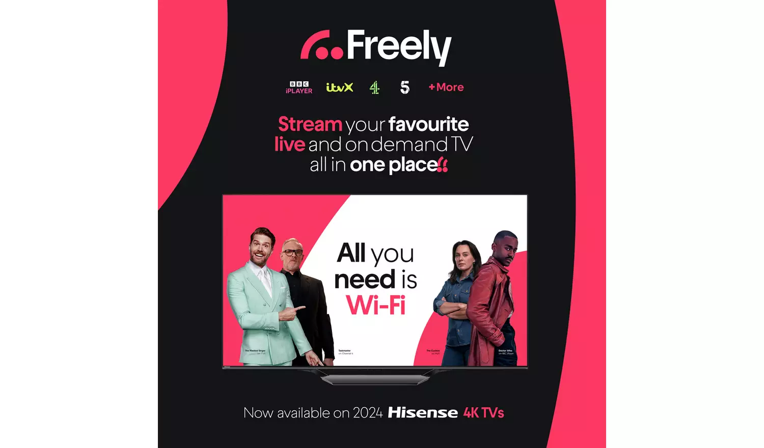 Hisense 50 Inch 50A7NQTUK Smart 4K UHD HDR QLED Freely TV