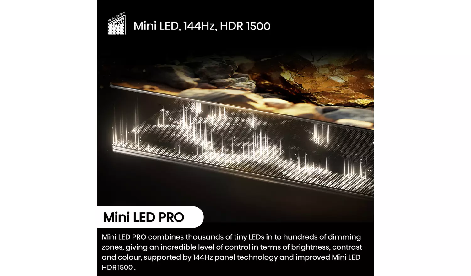 Hisense 65 In 65U7NQTUK Smart 4K UHD HDR Mini LED Freely TV