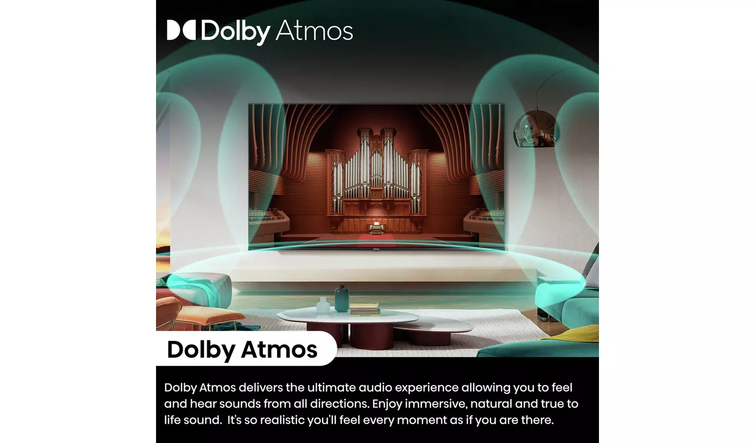 Hisense 65 In 65U7NQTUK Smart 4K UHD HDR Mini LED Freely TV