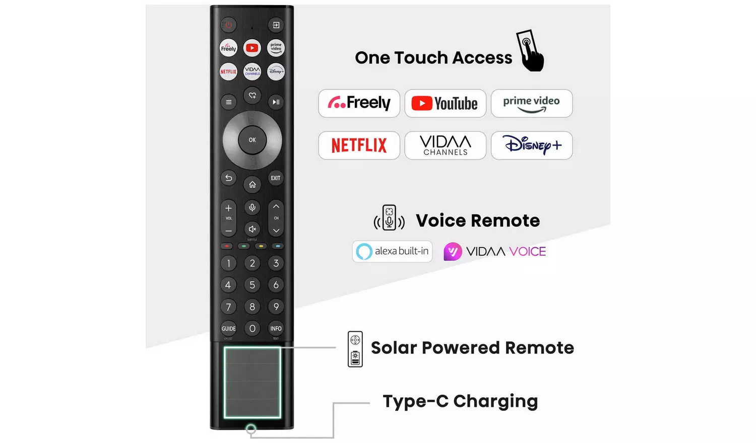 Hisense 65 In 65U7NQTUK Smart 4K UHD HDR Mini LED Freely TV