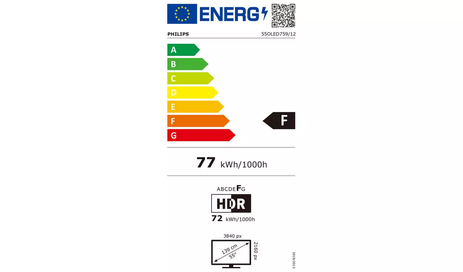 Philips 55 Inch 55OLED759 Smart 4K UHD HDR OLED Freeview TV