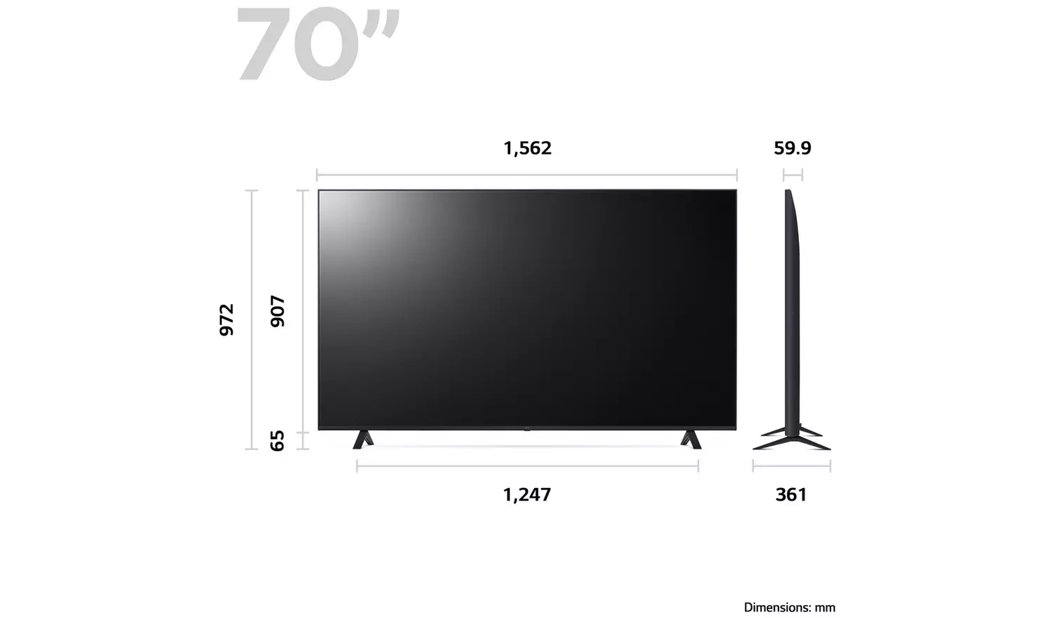 LG 70 Inch 70UR80006LJ Smart 4K UHD HDR LED Freeview TV