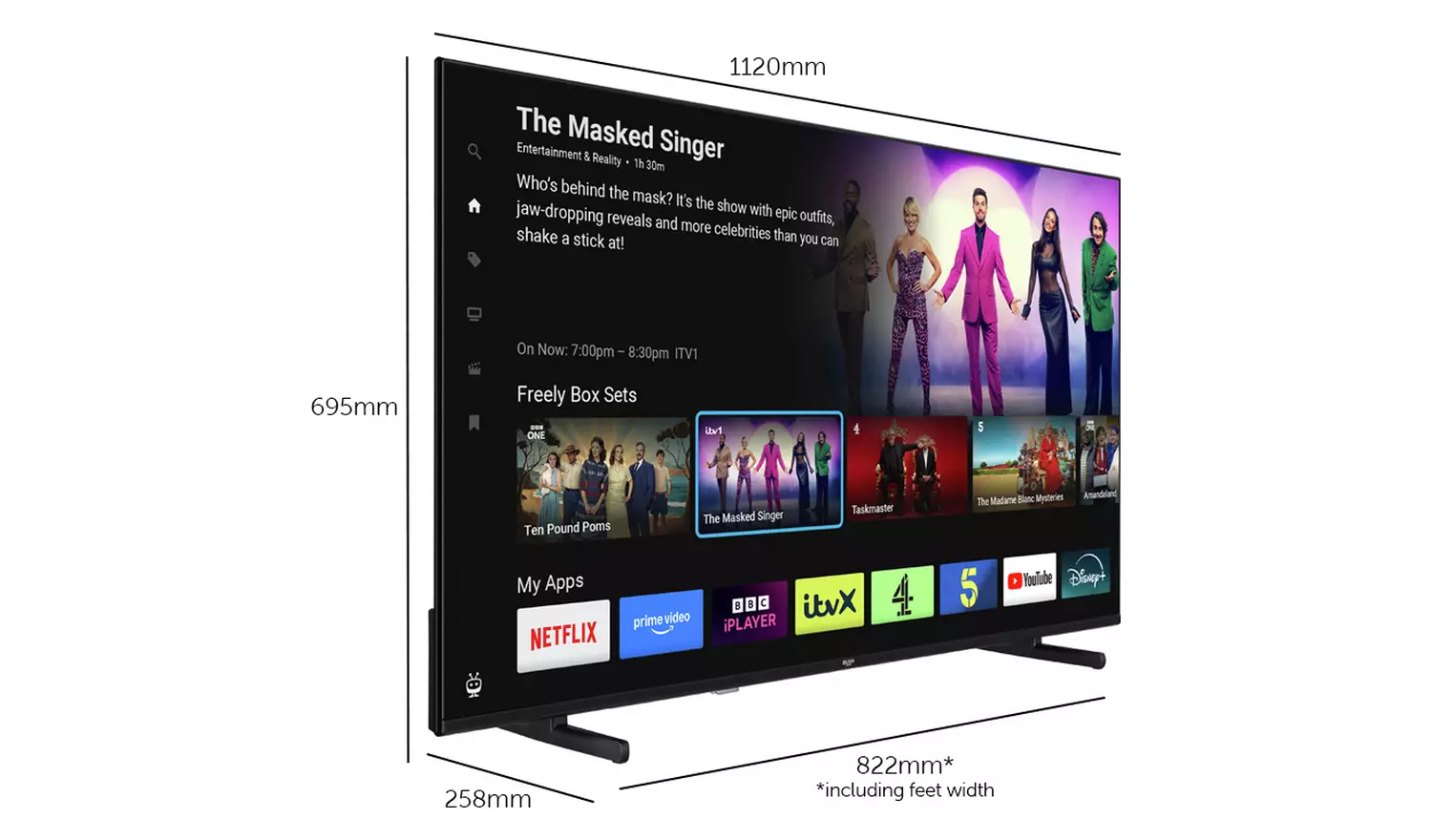 Bush 50 Inch 50UT24SB Smart 4K UHD HDR LED TiVo Freely TV