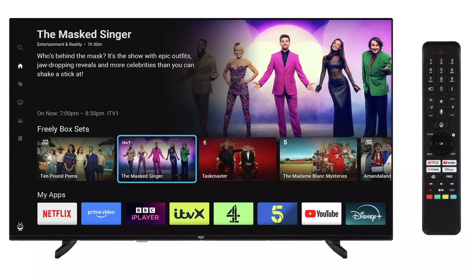 Bush 50 Inch 50UT24SB Smart 4K UHD HDR LED TiVo Freely TV