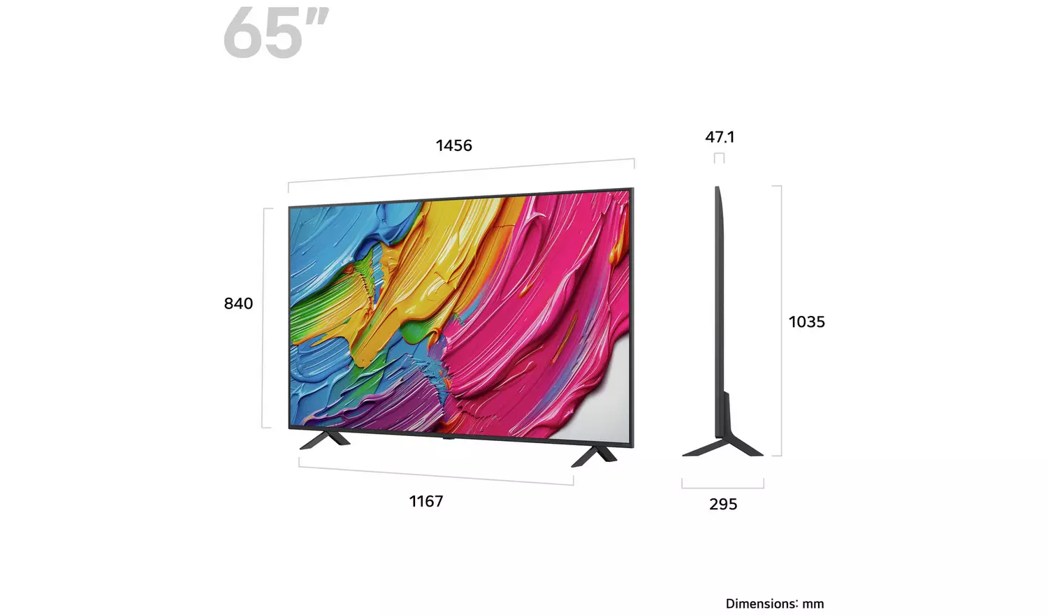 LG 65 Inch 65QNED80A6A Smart 4K UHD HDR QNED TV