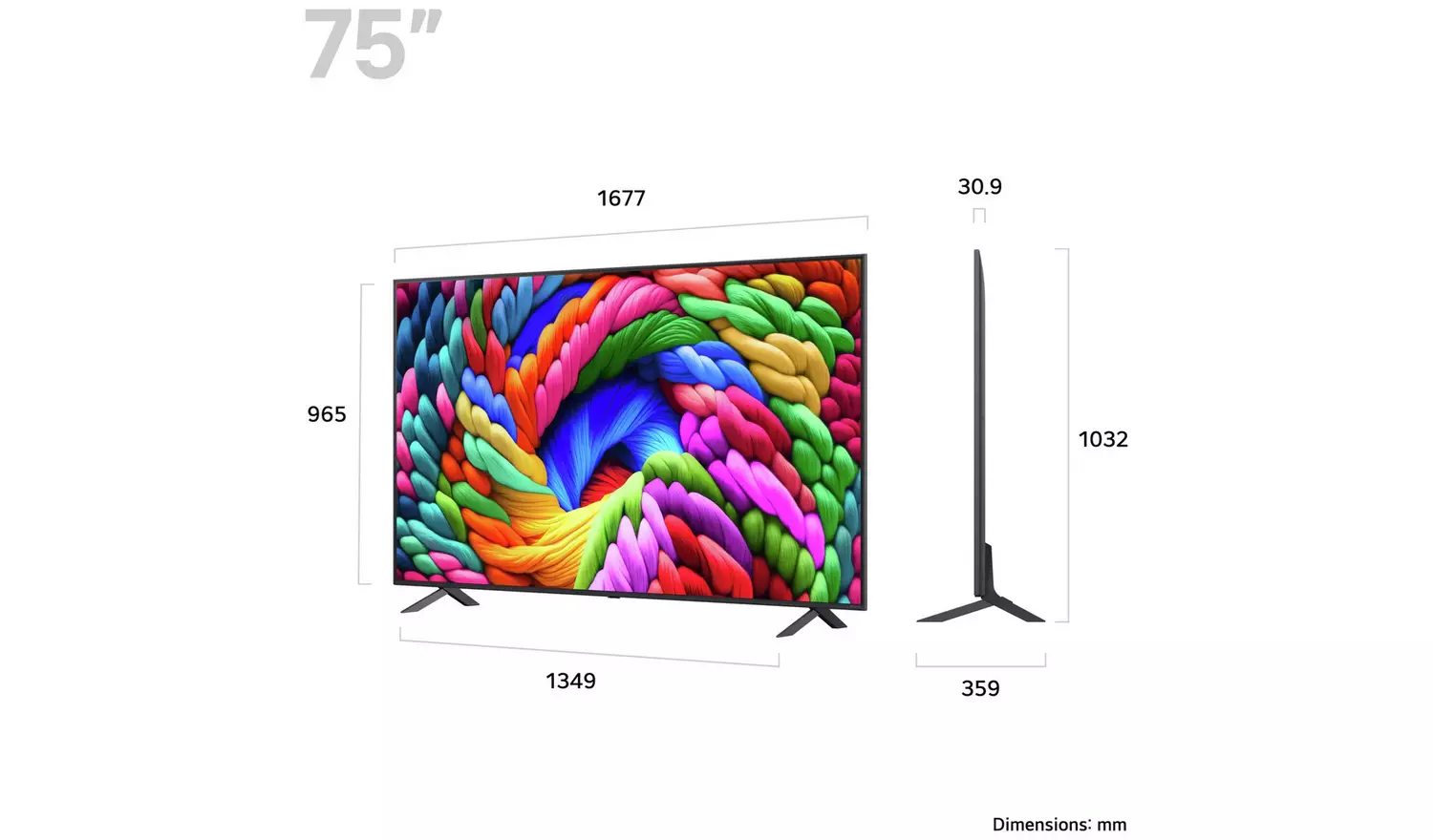 LG 75 Inch 75NANO90A6B Smart 4K UHD HDR NanoCell TV