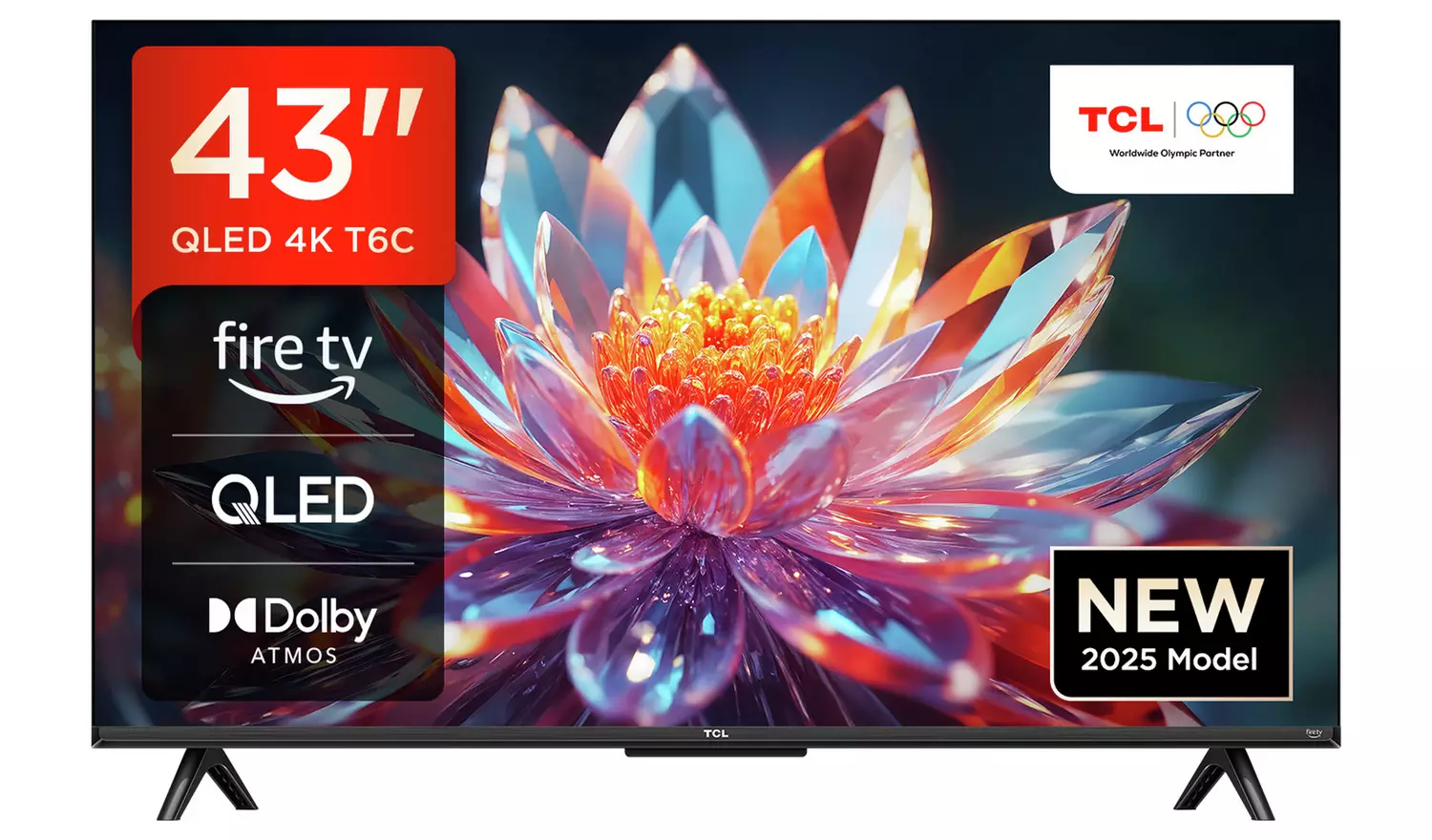 TCL 43 Inch 43T6C Smart 4K UHD HDR QLED Freely TV