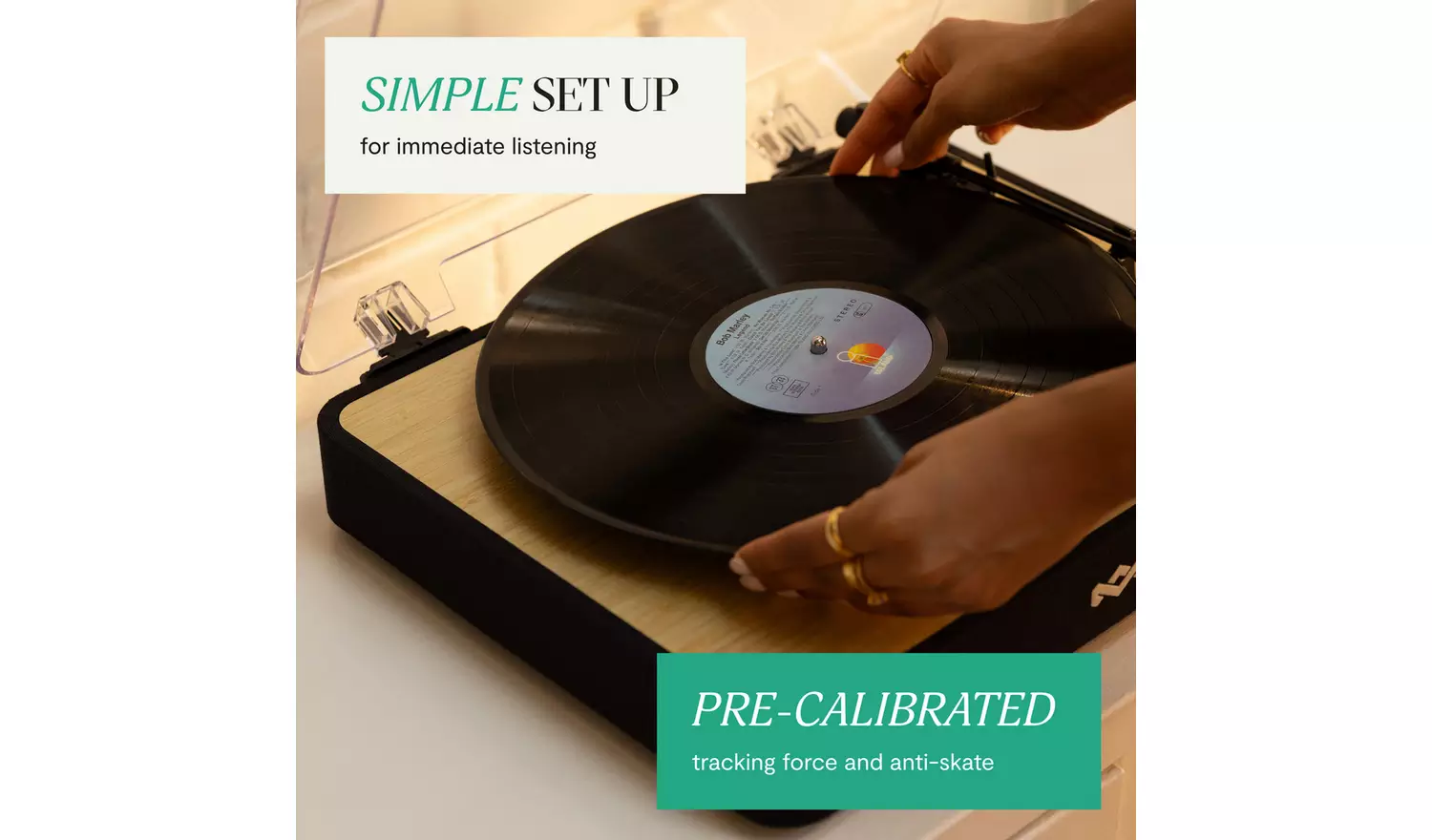 House of Marley EM-JT004-SB Belt-Drive Revolution Turntable