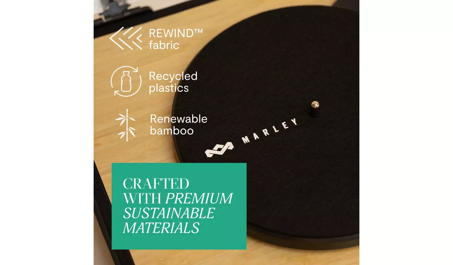 House of Marley EM-JT004-SB Belt-Drive Revolution Turntable