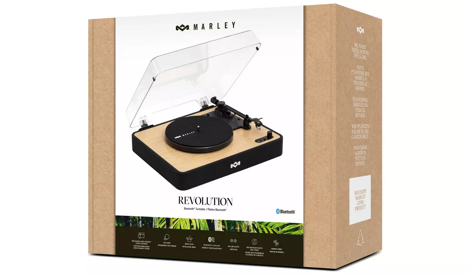 House of Marley EM-JT004-SB Belt-Drive Revolution Turntable