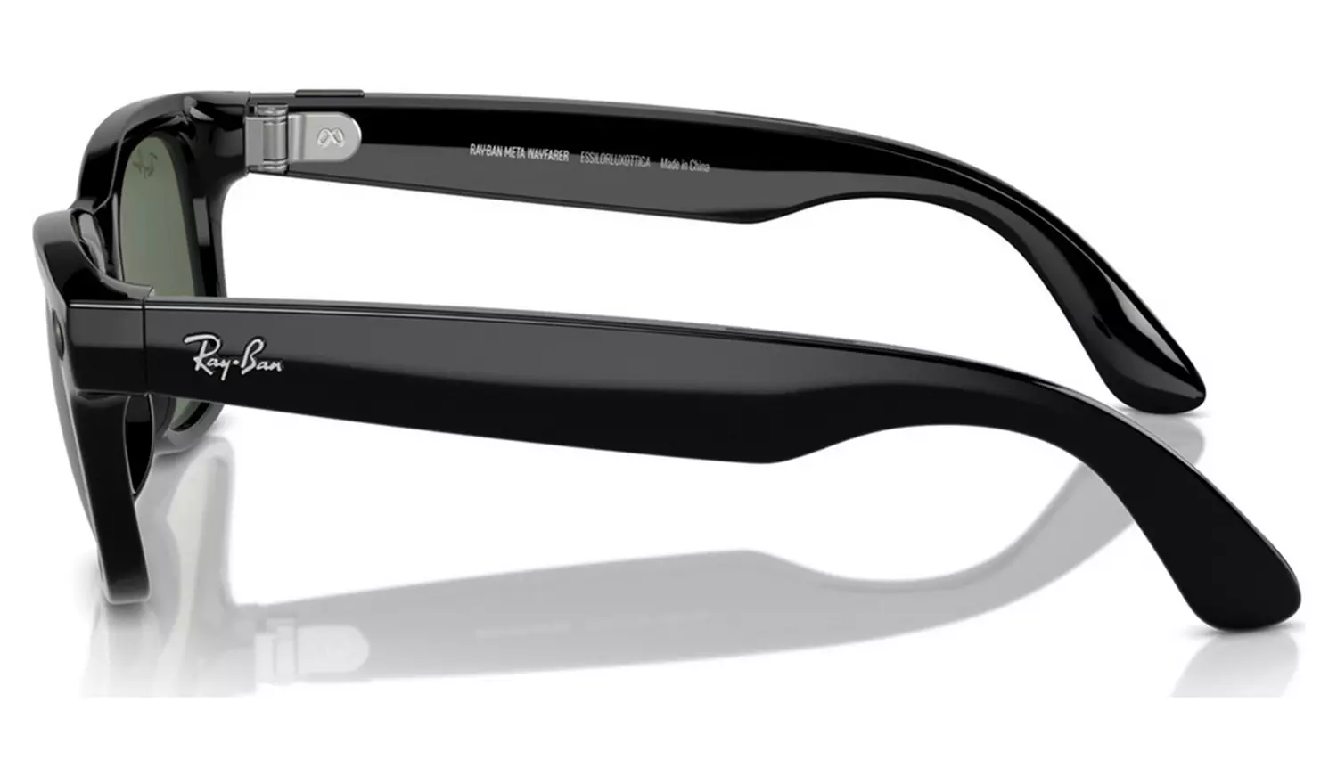 Ray-Ban Meta Wayfarer Glasses - Shiny Black, G15 Green