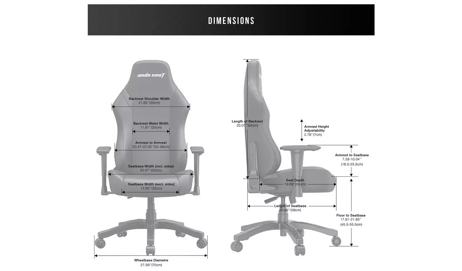 Anda Seat Luna Premium Gaming Chair - Black & Orange