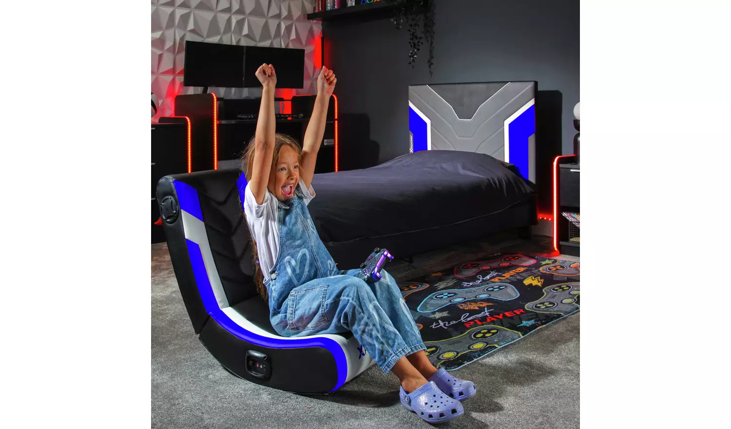 X Rocker Solo eSports 2.0 Audio Junior Gaming Chair - Blue