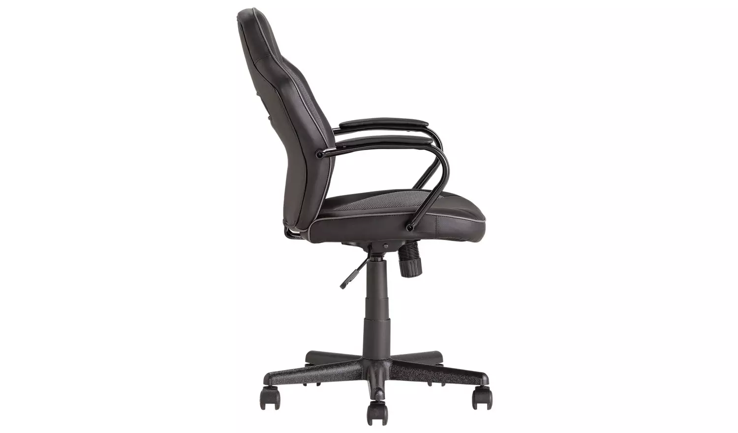 Argos Home Faux Leather Mid Back Gaming Chair - Black
