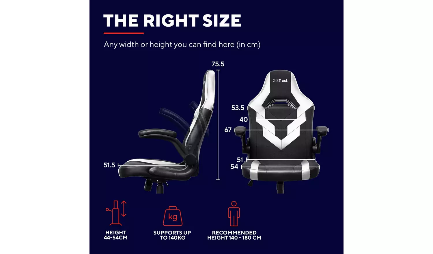Trust GXT703 Riye Gaming Chair - White