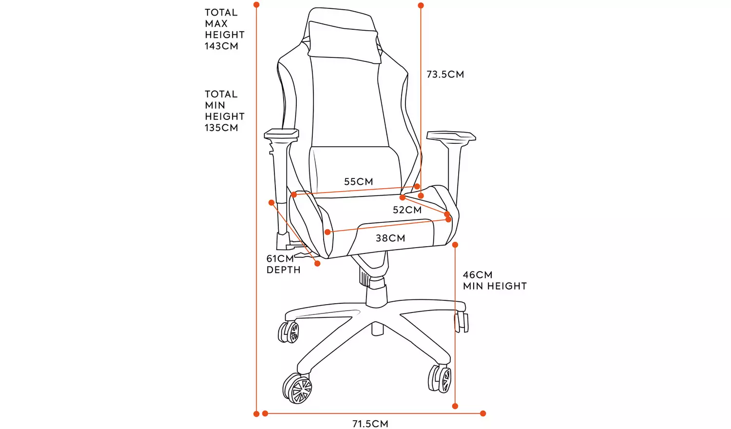 X Rocker Messina Fabric Gaming Office Chair - Silver