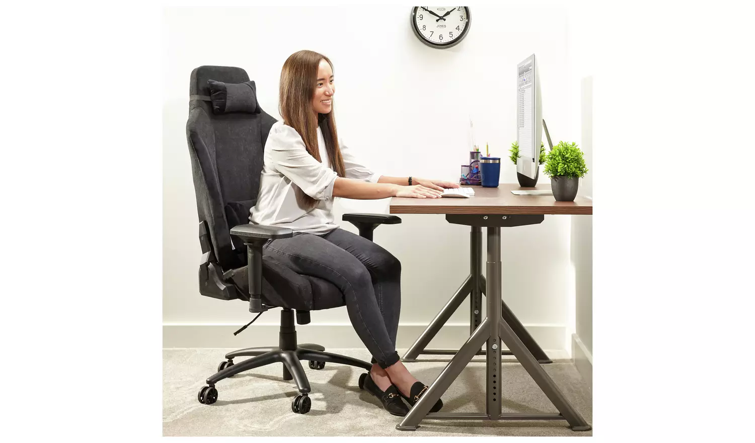 X Rocker Messina Fabric Gaming Office Chair - Black