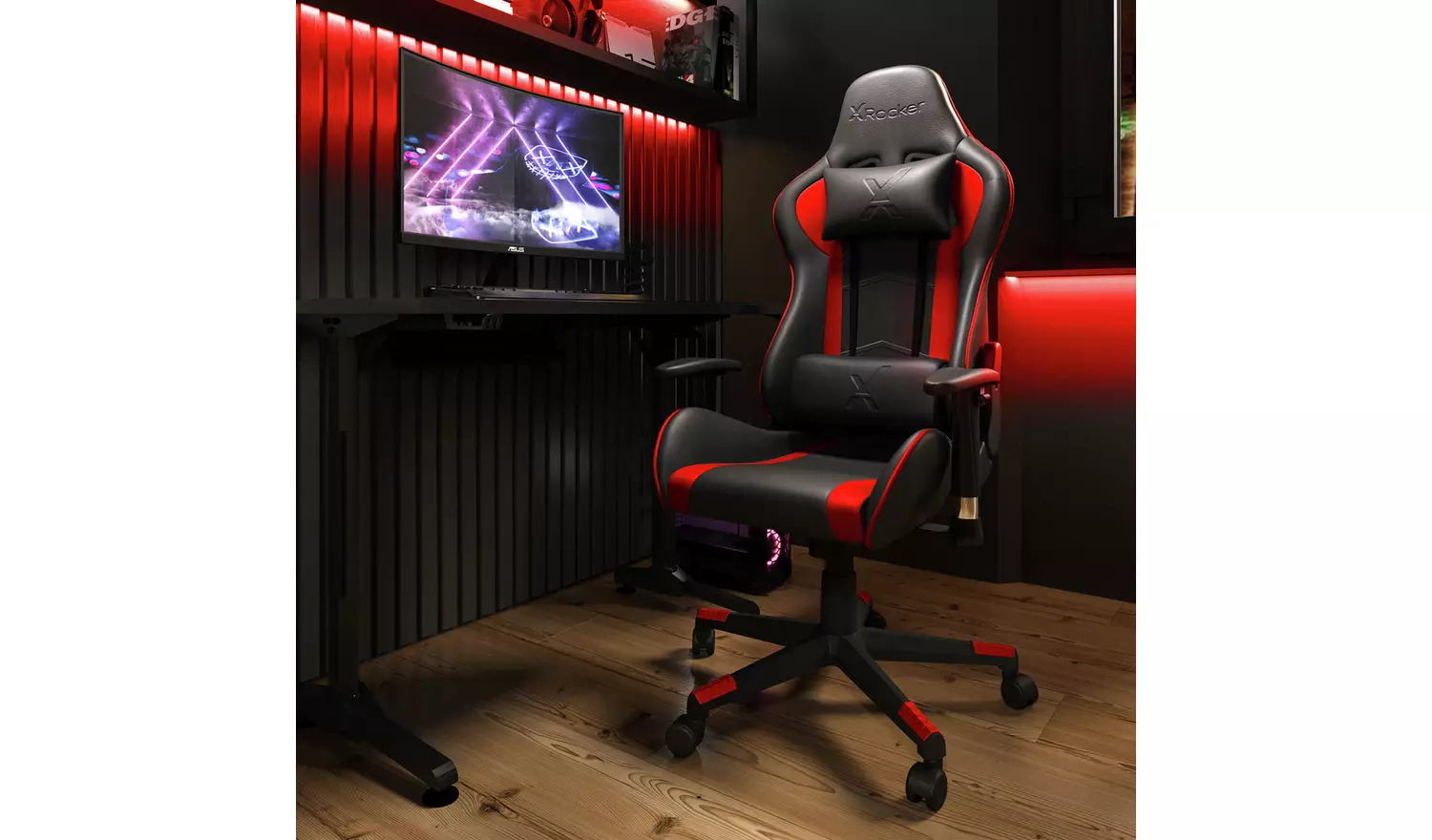 X Rocker Alpha eSports Office Gaming Chair - Red